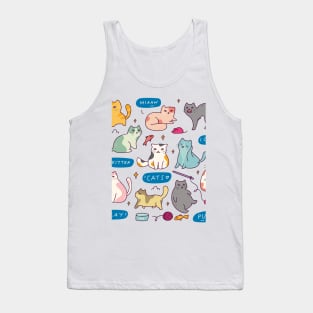 Funny Cute Cat Sticker Pack for cat lover Tank Top